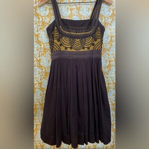 Anthropologie Floreat Cloaked Vista Fit & Flare Dress